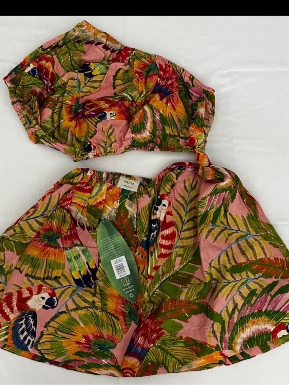 FARM Rio Pink Tropical One-Shoulder Mini summer dress - Picture 4 of 6